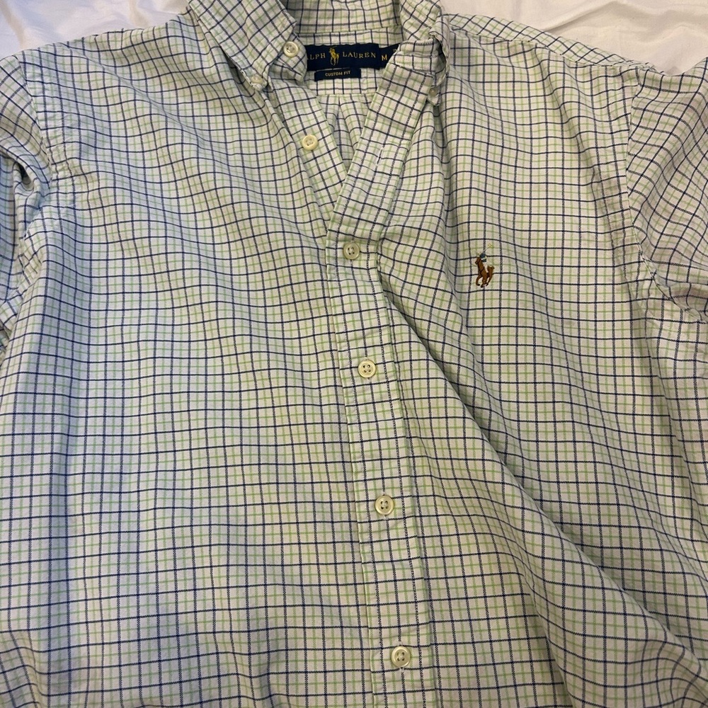 Polo by Ralph Lauren Blue and Green Casual Button Down Shirt
